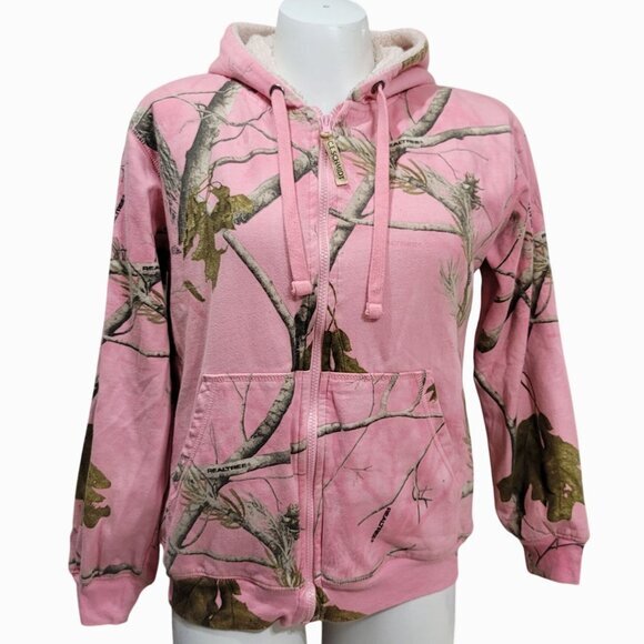 RealTree Hooded Coat Jacket Pink Camo M - Picture 9 of 9